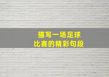 描写一场足球比赛的精彩句段