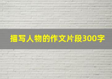 描写人物的作文片段300字