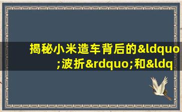 揭秘小米造车背后的“波折”和“犹豫”