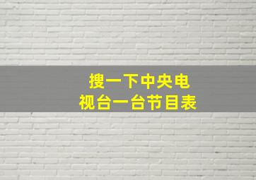 搜一下中央电视台一台节目表