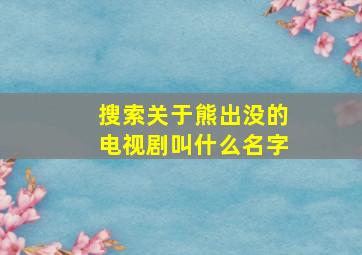 搜索关于熊出没的电视剧叫什么名字