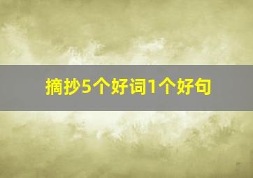 摘抄5个好词1个好句