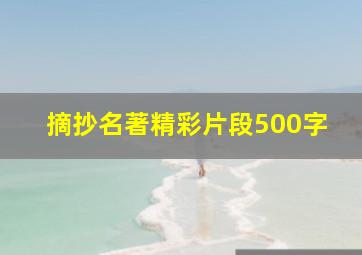 摘抄名著精彩片段500字