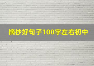 摘抄好句子100字左右初中