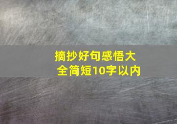 摘抄好句感悟大全简短10字以内