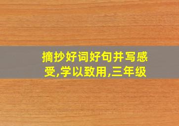 摘抄好词好句并写感受,学以致用,三年级