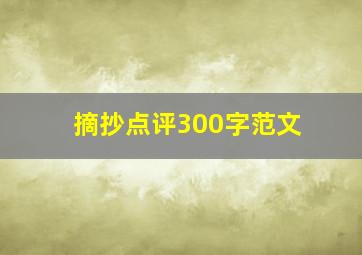 摘抄点评300字范文