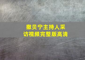 撒贝宁主持人采访视频完整版高清