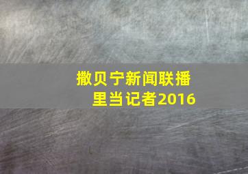 撒贝宁新闻联播里当记者2016