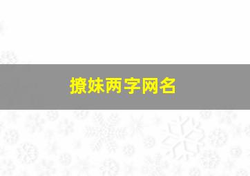 撩妹两字网名