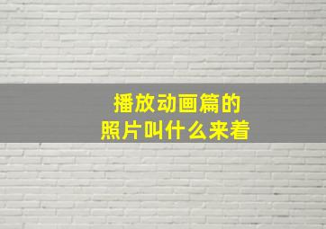 播放动画篇的照片叫什么来着