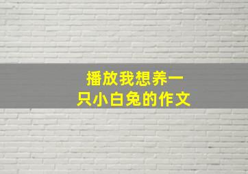 播放我想养一只小白兔的作文