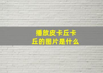 播放皮卡丘卡丘的图片是什么