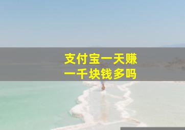 支付宝一天赚一千块钱多吗