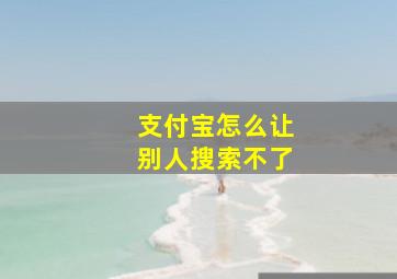 支付宝怎么让别人搜索不了