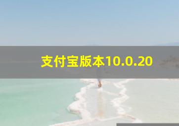 支付宝版本10.0.20