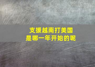 支援越南打美国是哪一年开始的呢