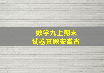 数学九上期末试卷真题安徽省