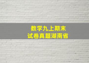 数学九上期末试卷真题湖南省