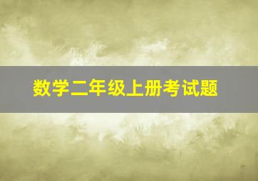 数学二年级上册考试题