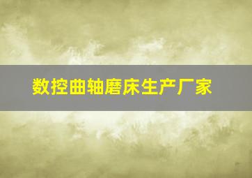 数控曲轴磨床生产厂家