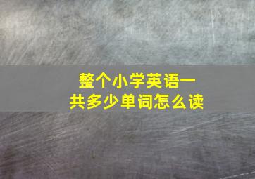 整个小学英语一共多少单词怎么读