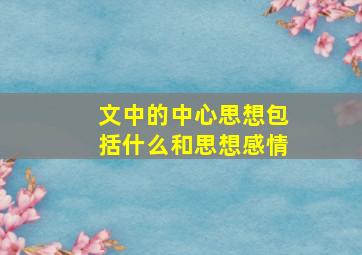 文中的中心思想包括什么和思想感情