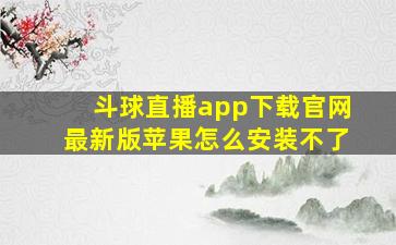 斗球直播app下载官网最新版苹果怎么安装不了