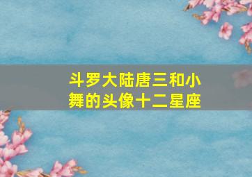 斗罗大陆唐三和小舞的头像十二星座