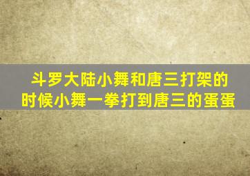 斗罗大陆小舞和唐三打架的时候小舞一拳打到唐三的蛋蛋