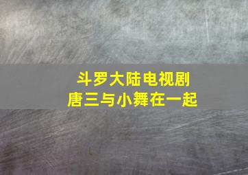 斗罗大陆电视剧唐三与小舞在一起