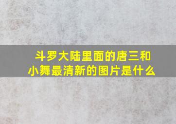 斗罗大陆里面的唐三和小舞最清新的图片是什么