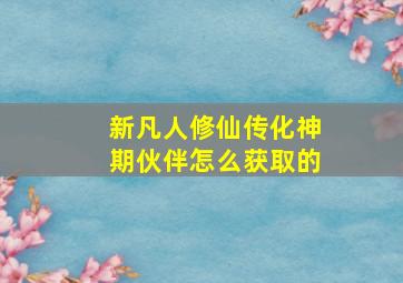 新凡人修仙传化神期伙伴怎么获取的