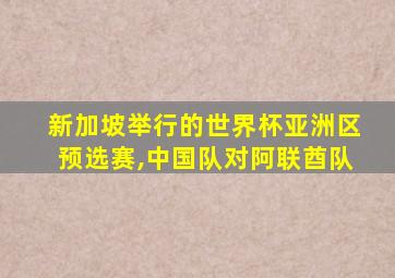 新加坡举行的世界杯亚洲区预选赛,中国队对阿联酋队