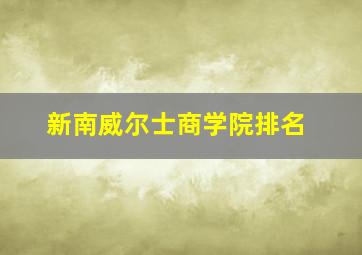 新南威尔士商学院排名