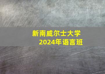 新南威尔士大学2024年语言班