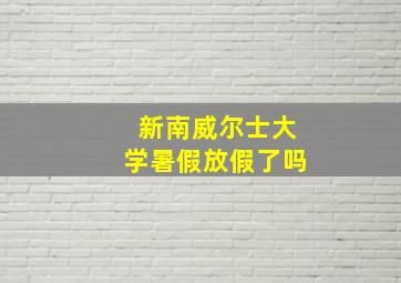 新南威尔士大学暑假放假了吗