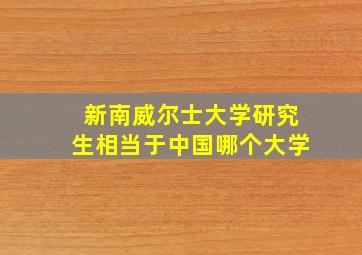 新南威尔士大学研究生相当于中国哪个大学