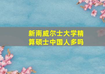 新南威尔士大学精算硕士中国人多吗