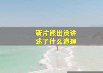 新片熊出没讲述了什么道理