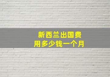 新西兰出国费用多少钱一个月