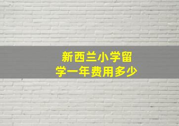 新西兰小学留学一年费用多少