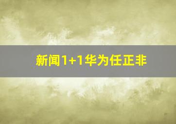 新闻1+1华为任正非