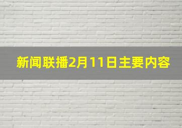 新闻联播2月11日主要内容