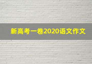 新高考一卷2020语文作文