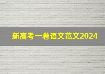 新高考一卷语文范文2024