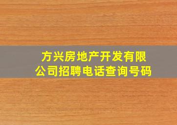 方兴房地产开发有限公司招聘电话查询号码