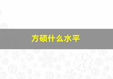 方硕什么水平