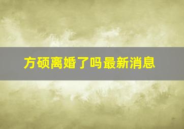 方硕离婚了吗最新消息