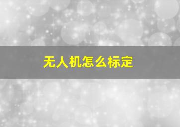 无人机怎么标定